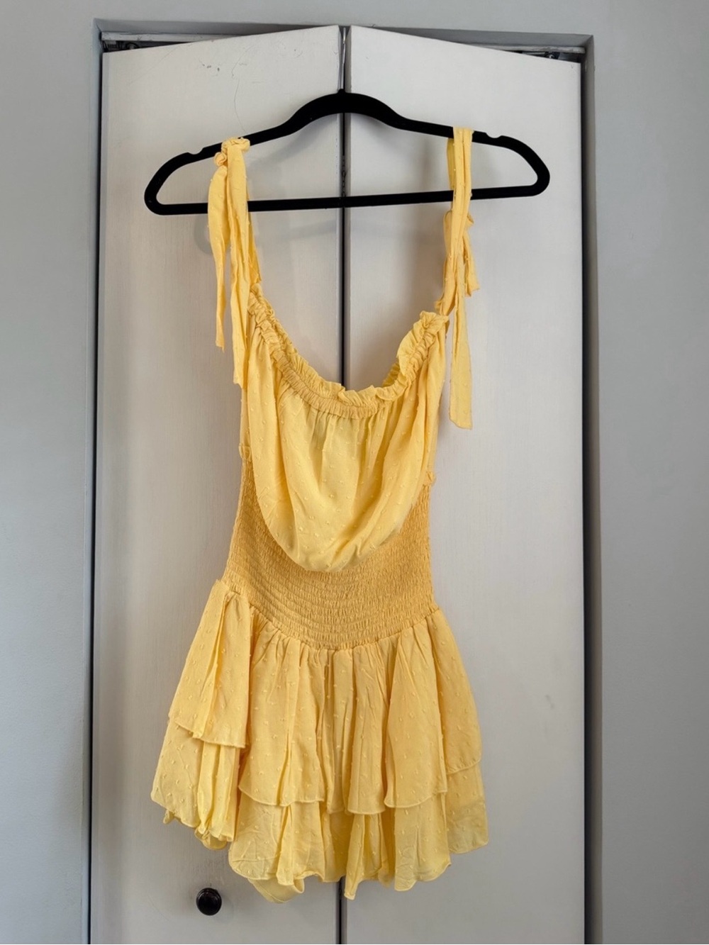 Forever 21 Yellow Tiered Ruffle Sun Dress